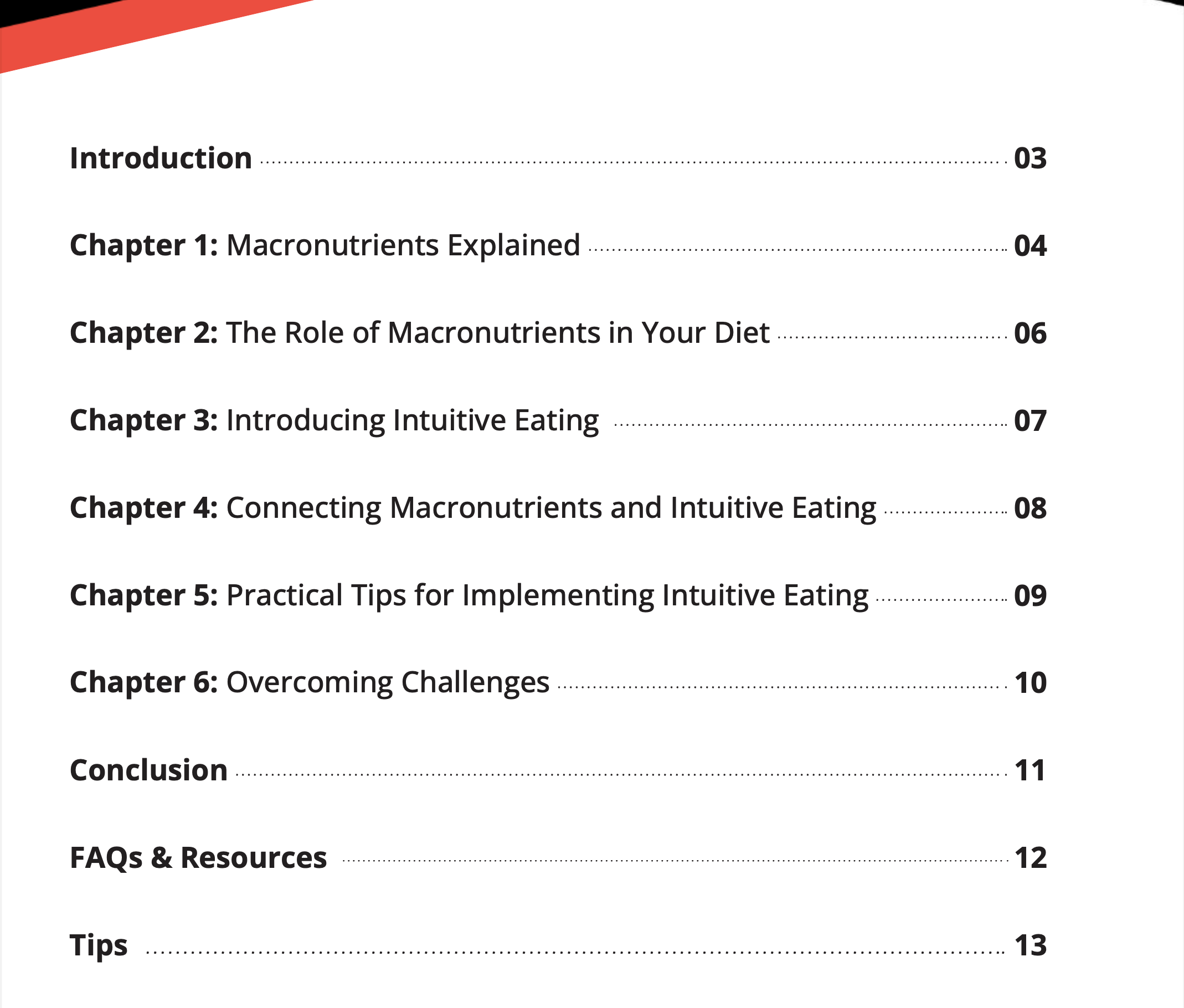 Nutrition for Maingaining